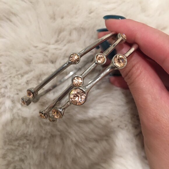 Silver Bangle Bangle Set - Picture 1 of 2